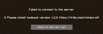 Client version is diferent from the server (Default message)