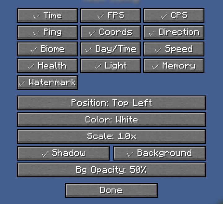 Settings GUI