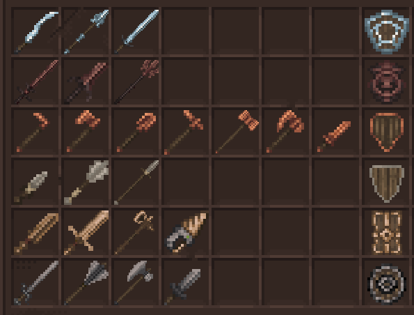 some of the weapons