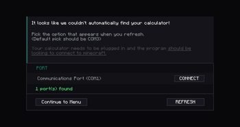 Calc not found screen