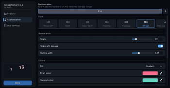 Customization page