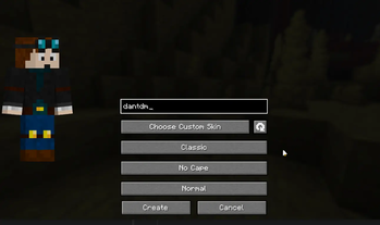 create character screen