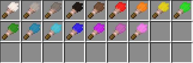 All paint brush colors
