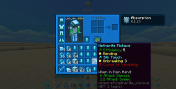 Blue GUI and enchantments descriptions