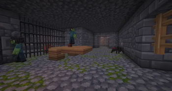 zombies wandering around a room