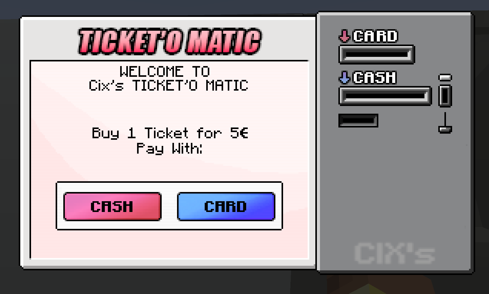 Ticket Machine gui