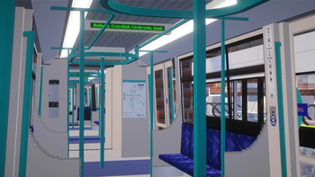 The interior of the train.