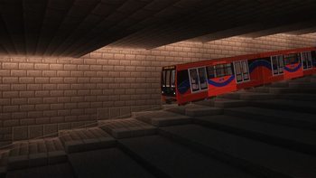 A B07 train making its way underground.