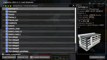 Mods : Litematica, SchematicPreview