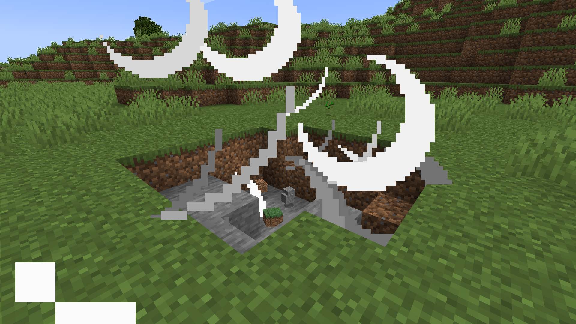 Grass and stone items dropping as items from an explosion