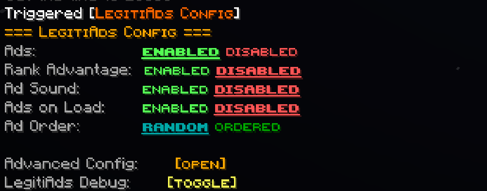 LegitiAds Config - Chat Settings