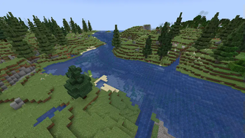 cold biomes and river without retinted waters