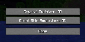 Configuration Screen in the Mod Menu