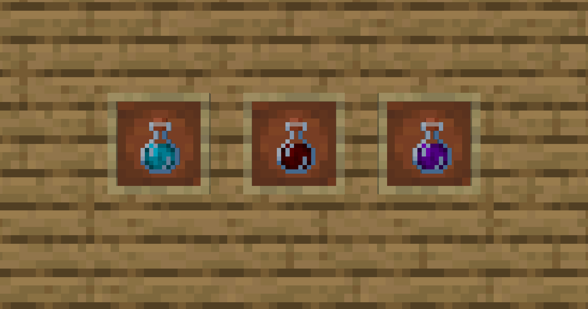 From left to right:
Potion of Recall
Potion of Death Recall
Potion of Return