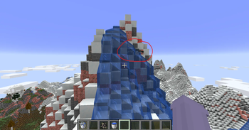 He lives on the mountain of a biome modpack