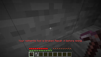 Broken tool message - Mining (English)