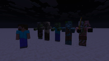 All possible leaders with Steve for scale