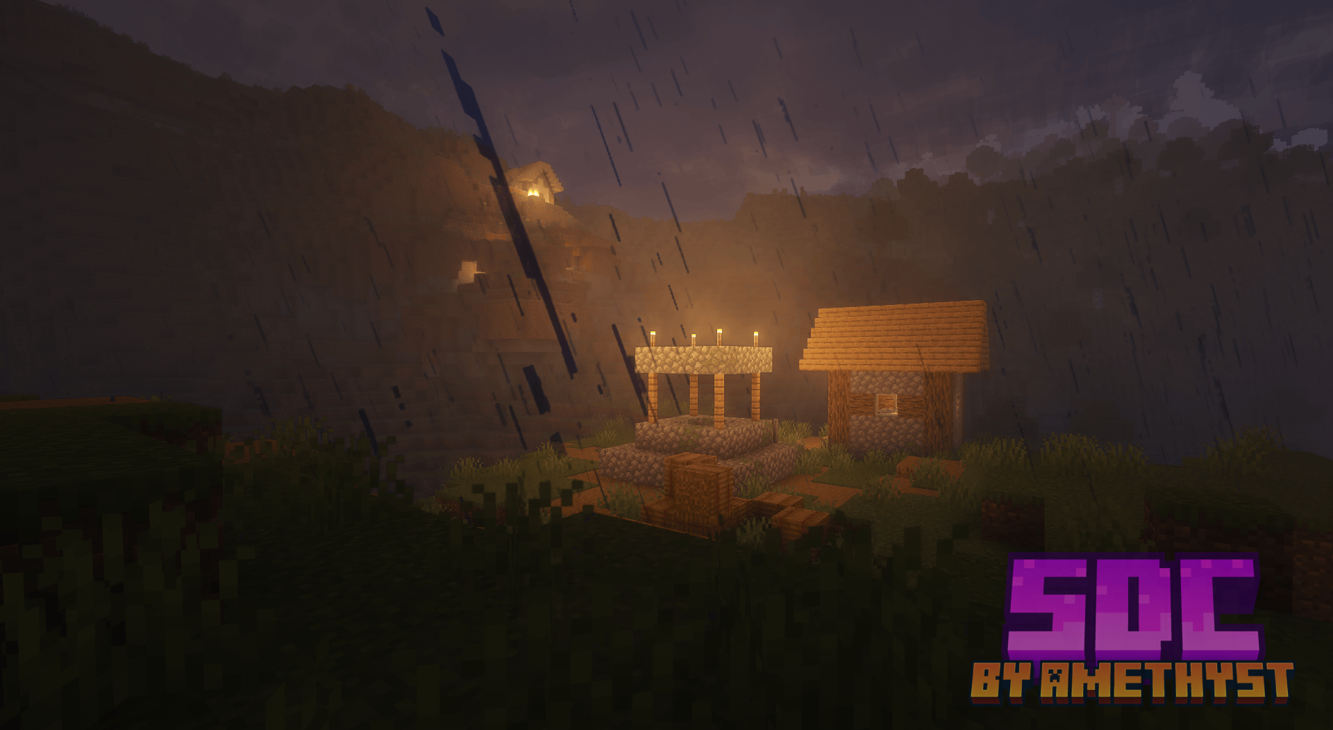 Village During Storm