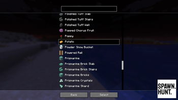 SpawnHunt Item Selection
