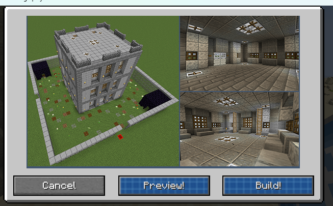 An example of a structure with a simple building and preview option