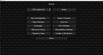 Custom options background and gui buttons