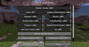 Access Individual Sounds in Music & Sounds Options.