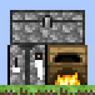 Wooden furnace,stone chest and stone crafting table