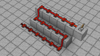 Displays of redstone power from 0 to 15