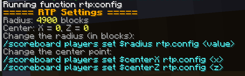 Using /function rtp:config