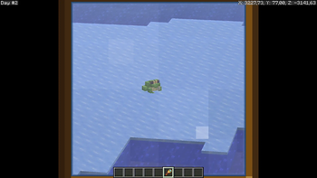 Frog on ice.