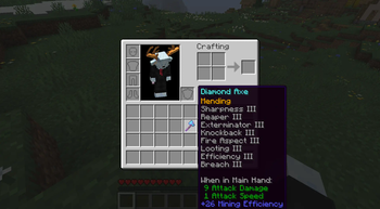 Fully enchanted diamond axe