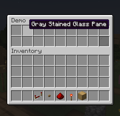 Dark Grey Stained Glass in Configured GUI Slots