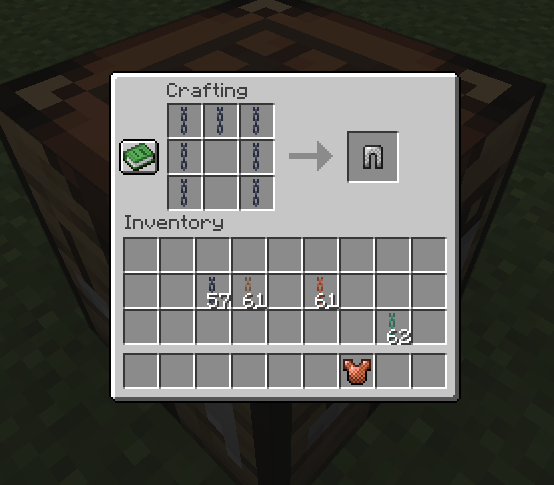 iron chainmail leggings crafting recipe