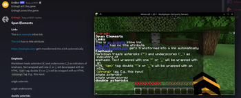 Markdown converted to Minecraft Chat