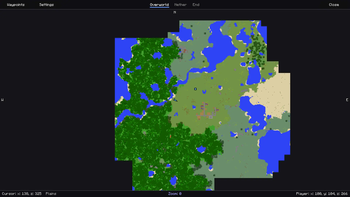 Full-screen map menu