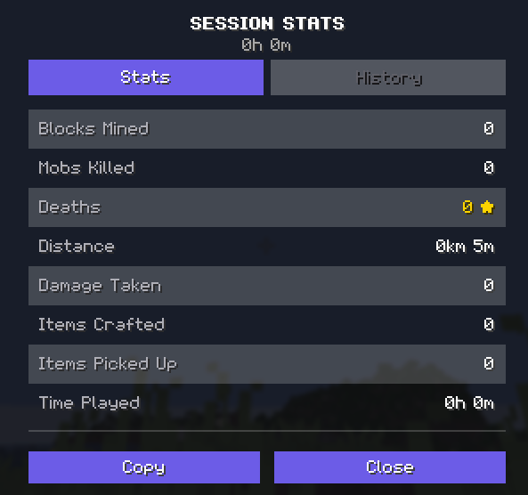 In-game Stats Menu