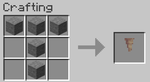 The crafting recipe for dripstone
