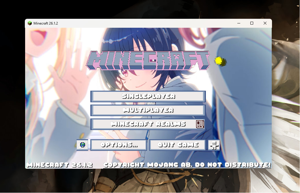 Menu Screen Windowed
