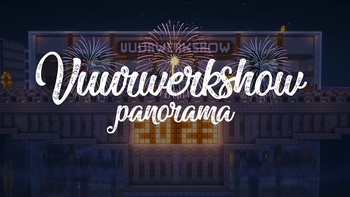 Vuurwerkshow panorama banner