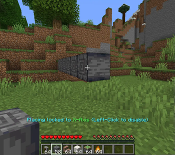 Placing blocks while rotation is locked