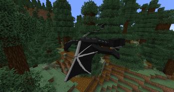 Ender Dragon flying through blocks