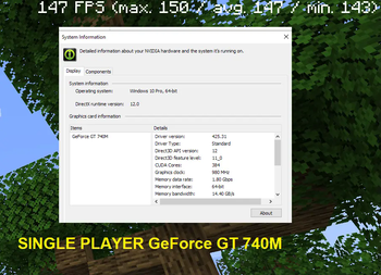 GT740M Single Player FPS