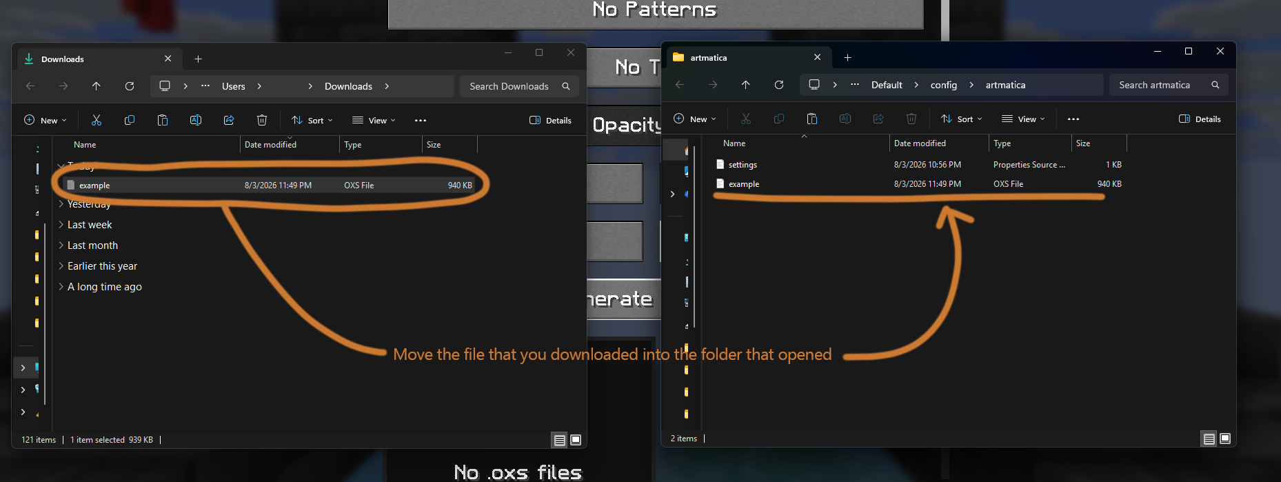 Move the .oxs file to your /config/artmatica folder