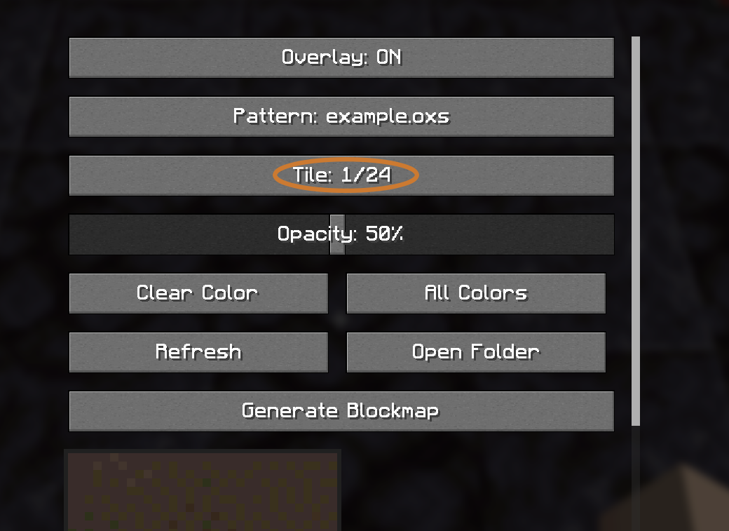 Open Tile Selection Screen