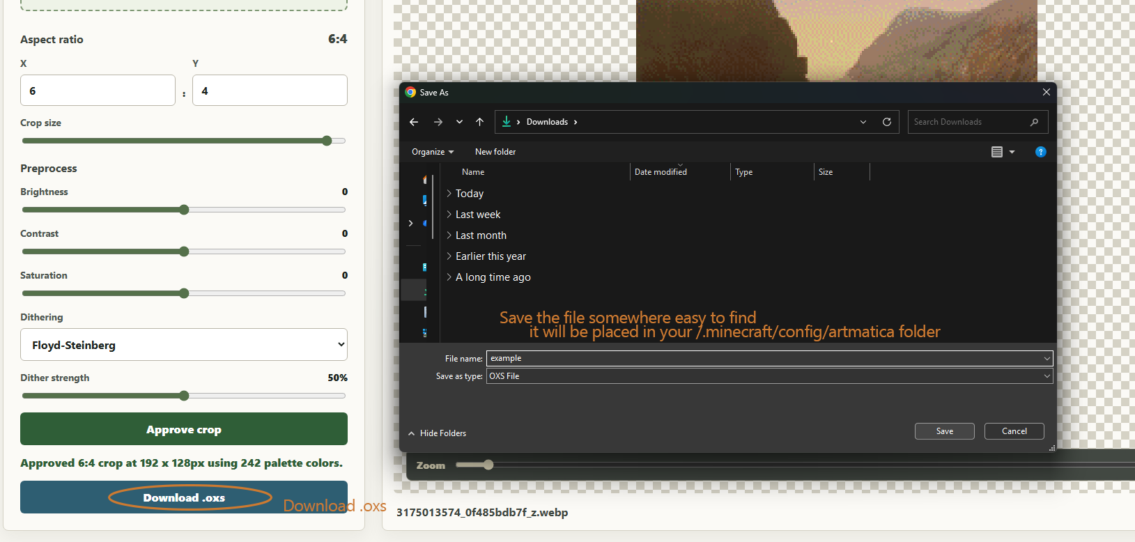 Save .oxs File