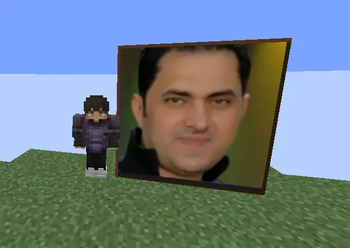 Abo ta7sen's painting next to a player