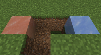 Cobble generator setup using ice and iced lava