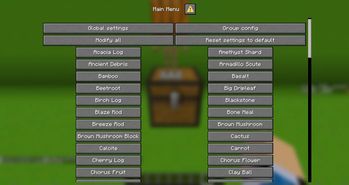 Config menu