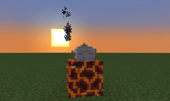 Teapot boiling in the sunset