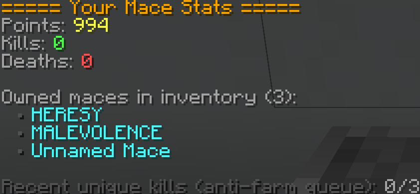 Mace stats